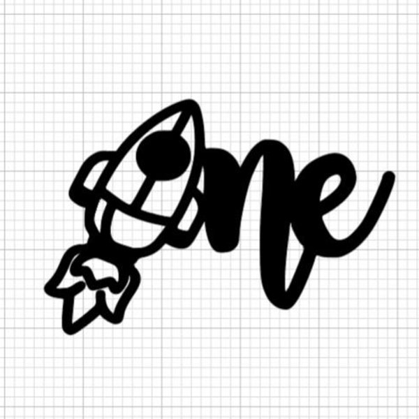 Rocket Cake Topper One SVG