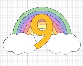 ALL AGES Rainbow Cake Topper SVG
