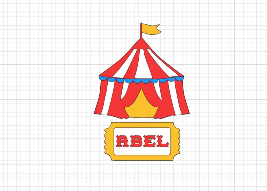Customizable CIRCUS TENT Cake Topper PNG File - Etsy