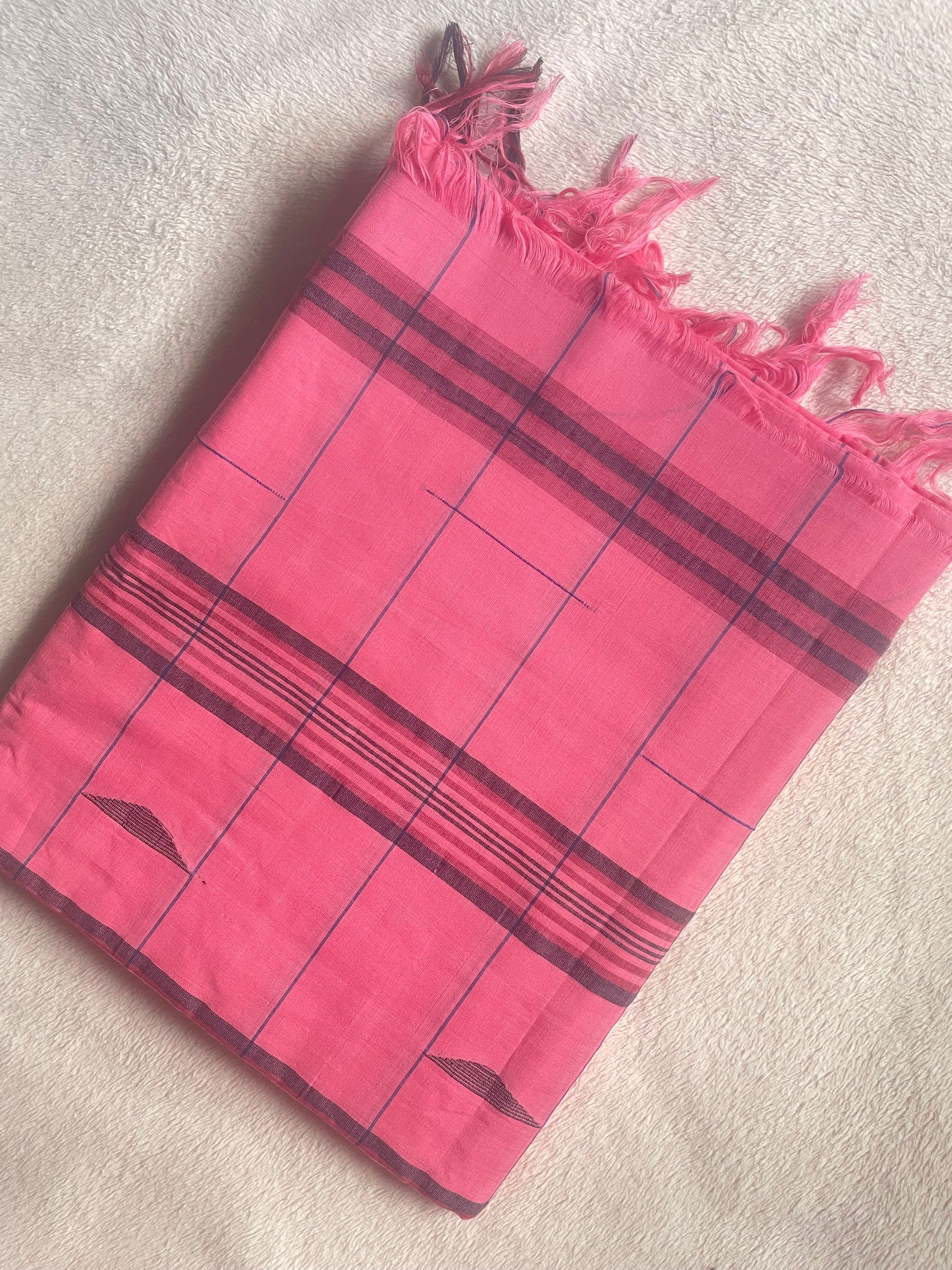small checks cotton sarees