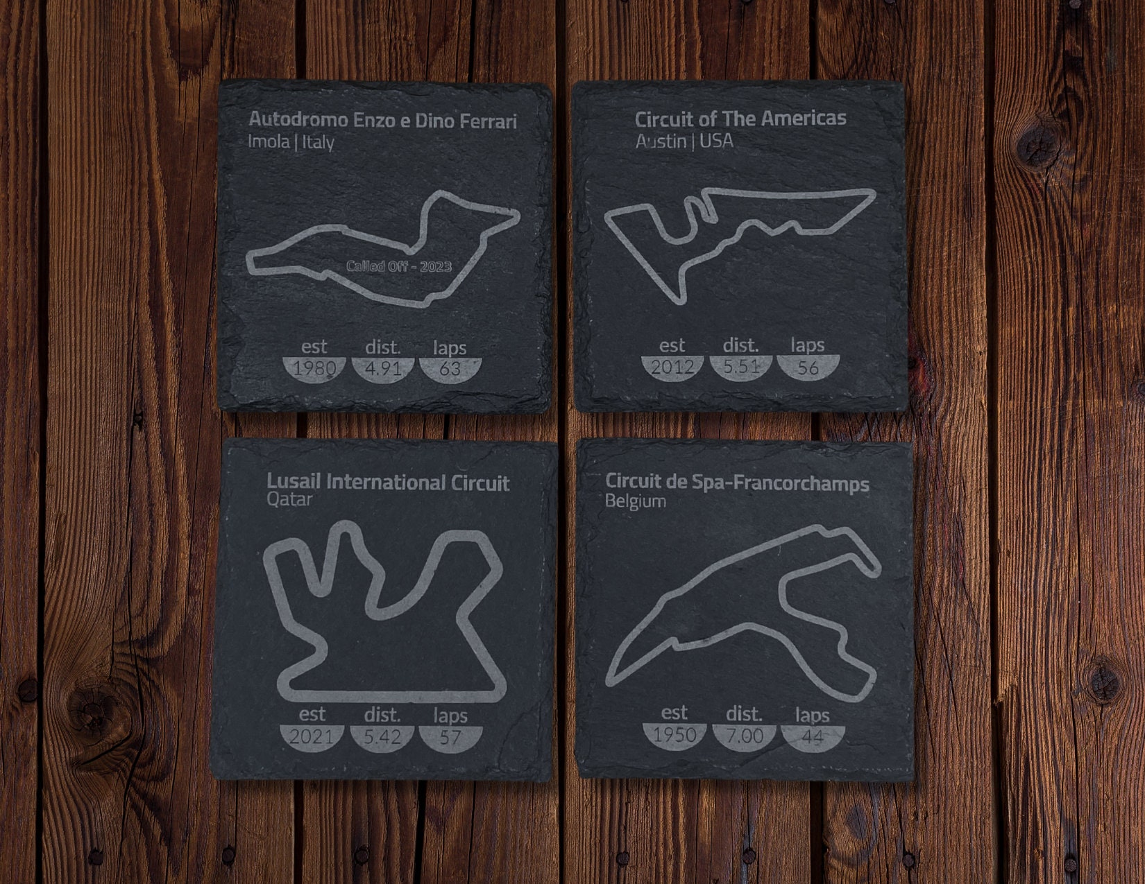 Formula 1 Coasters F1 Coaster Set F1 Slate Coasters Formula One 2024