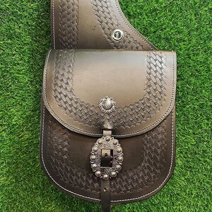 Sacoche De Selle Western En Cuir – Quincaillerie Acier – Fabriquée En Inde