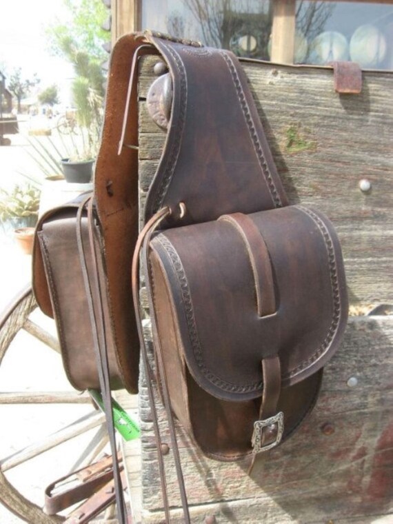 Vtg BROWN LEATHER SADDLE PURSE Bag + Coin Hand Tooled Western Embossed  Mexico | eBay