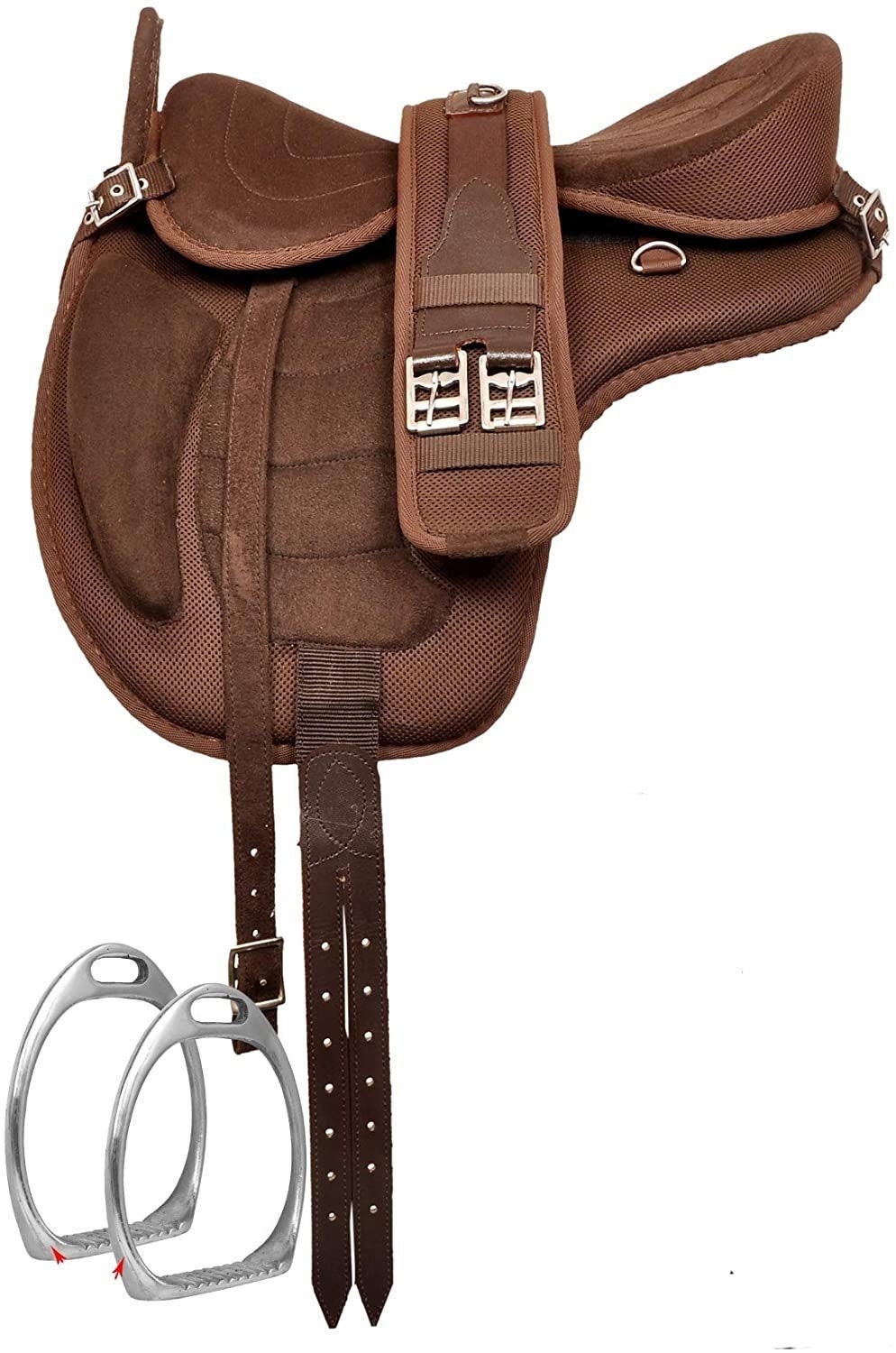 New Handmade Treeless Freemax Synthetic Horse English Saddle With Girth Stirrup Size 14" To 18" Inches Seat