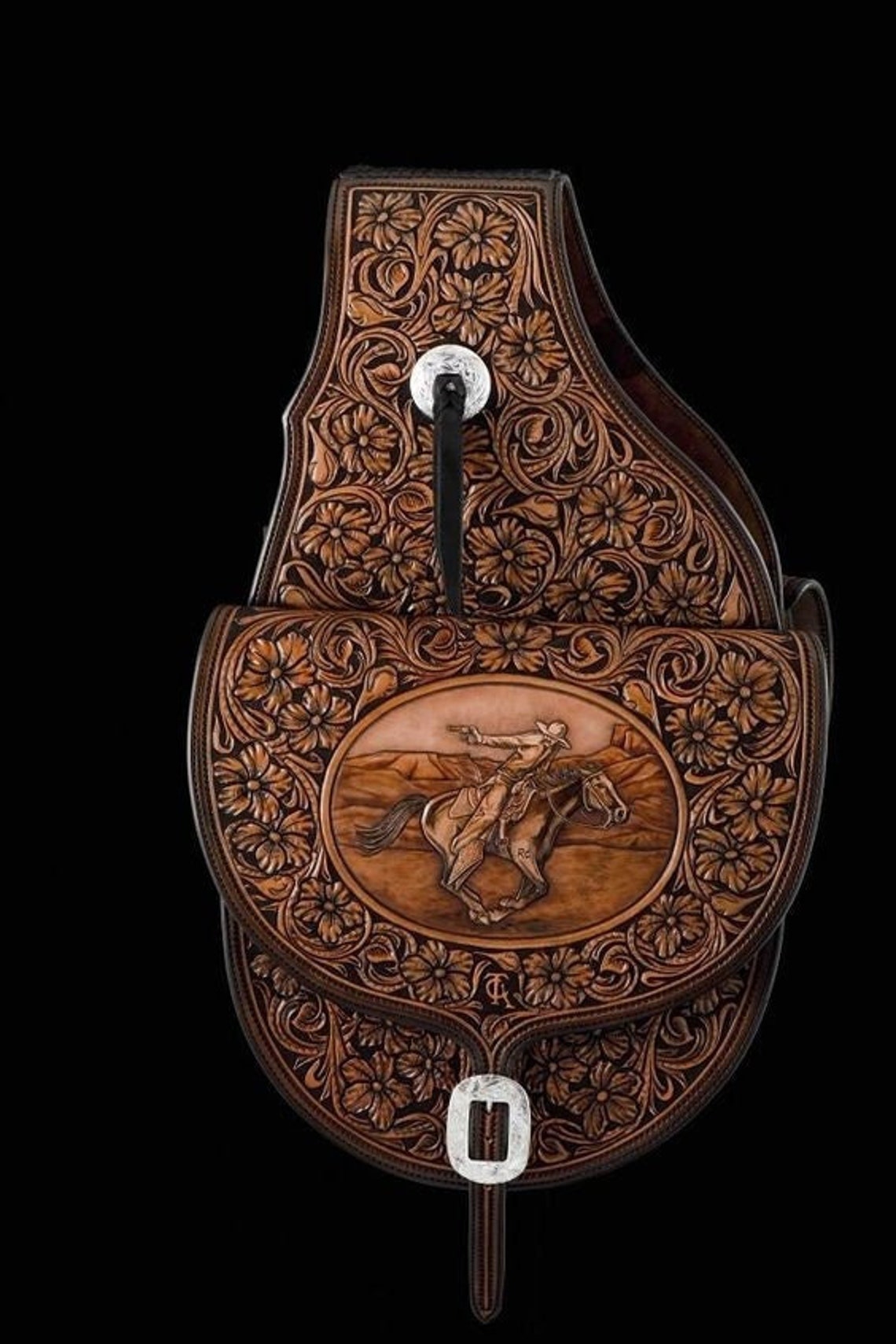 Premium Western Leather Saddle Bag for Horse Etsy