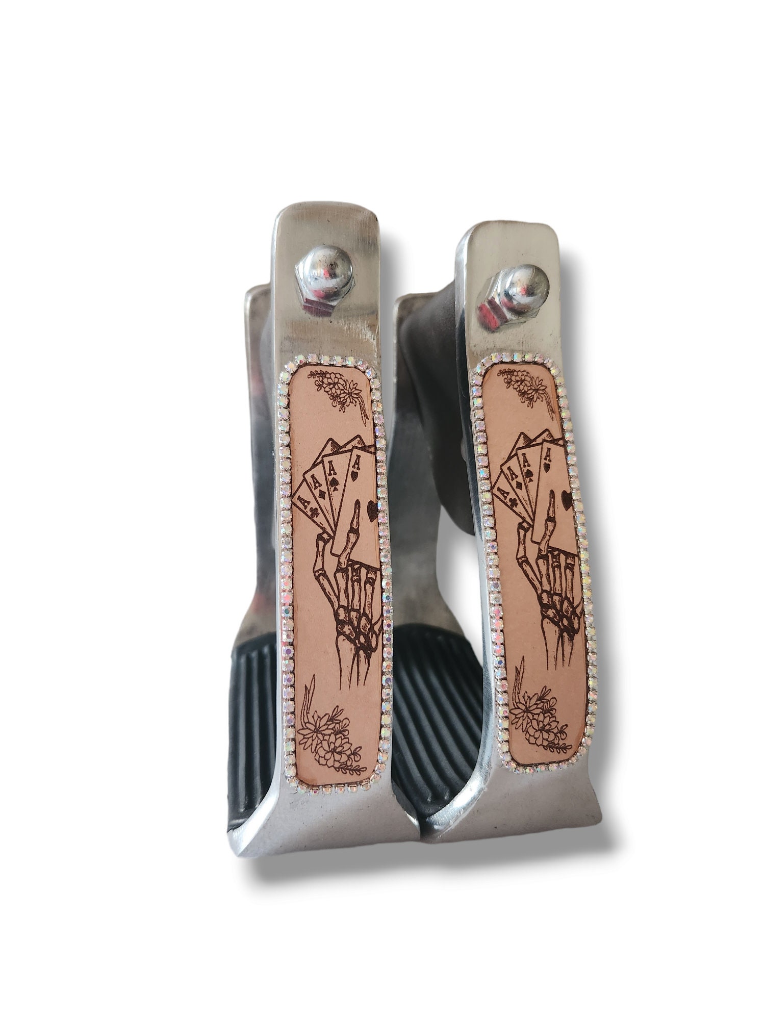 Slanted Aluminium Stirrups - Vegas Theme