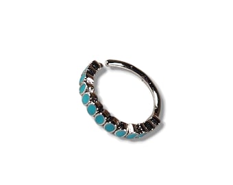 Turquoise Dot Piercing style #2- Nose Hoop