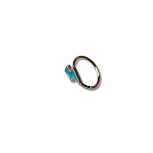 Turquoise Lightning Bolt Piercing - Nose Hoop