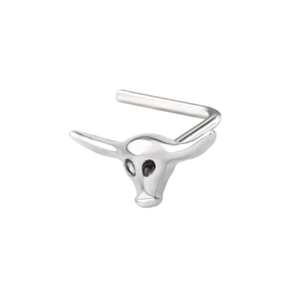 Steer Skull Nose Piercing - L shape