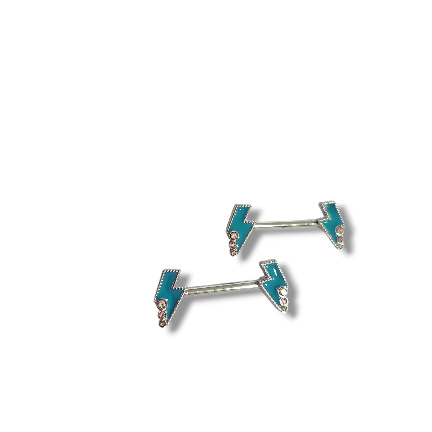 Lightning bolt nipple rings deals