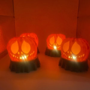 Spooky Pumpkin Tea Light Candle Decoration