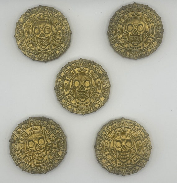 Pirates of the Caribbean Prop Gold Coin - Gold Pirate Coin Aztec