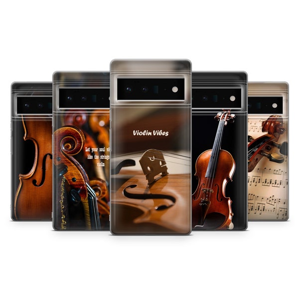 Violin Phone Case, Musical Instruments Cover fit for Google Pixel 8, 8 Pro, 7, 7 Pro, 6, 6 Pro, 6A, 5, iPhone 15 Pro, 14, Samsung S23, S22