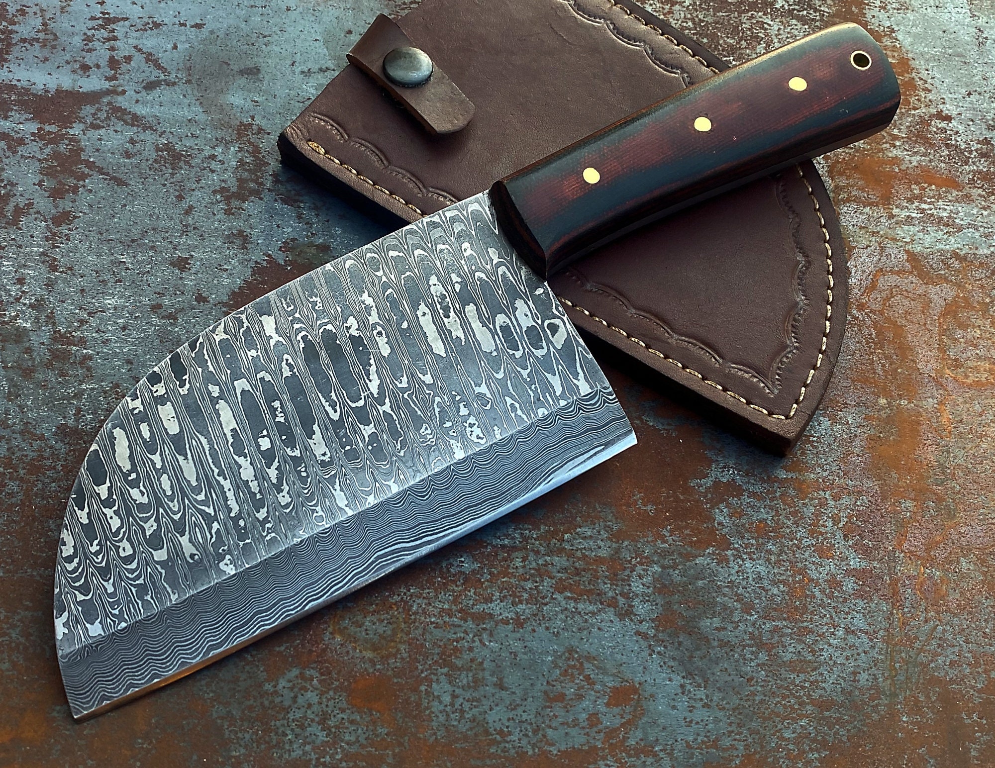 Custom Handmade - Carbon Steel - Cleaver Chopper Edc Knife -  Serbian chef knife - Nikos Kitchen Butcher Knives - Knife With sheath - coolina  knife kitchen perfection Handmade Meat Cleaver Knife (9832): Home & Kitchen