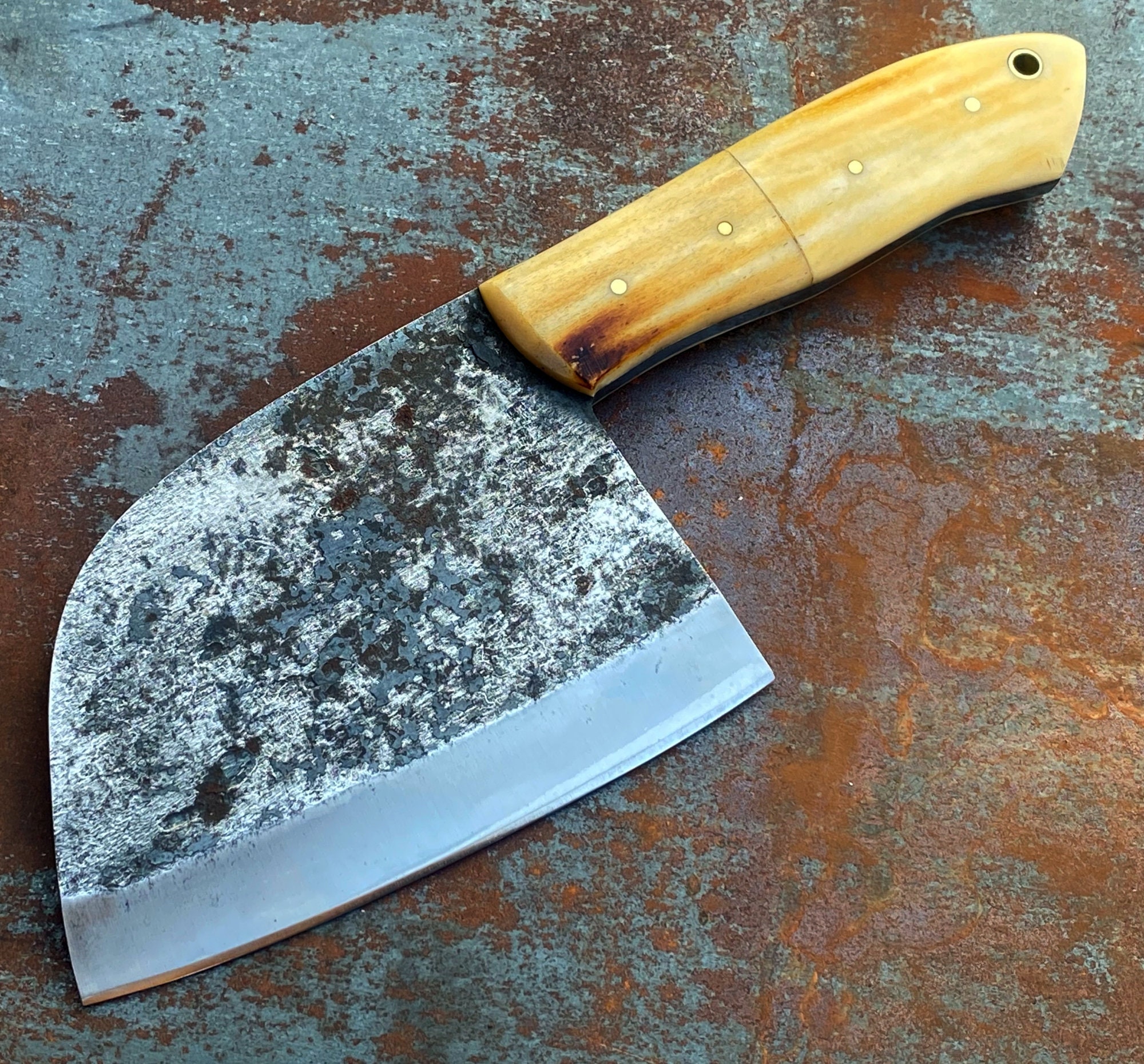 Meat Cleaver Hand High Carbon Steel Custom Made 1095 Etsy