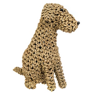 Labradoodle Dog Figurine Statue, Large Sitting Dog Sculpture, Doggie Ornament, Dog Lovers Gift, Trendy Eco Cottage Apartment Decor