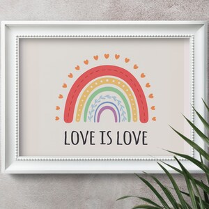 Love is love Print | LGBTQ Gift | Pride Wall Art |  LGBTQ+ | Queer Wall Art | Pride Art | Queer Print | Pride Poster | LGBTQ Poster