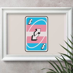 Trans Uno Poster | LGBTQ+ Gift | Pride Wall Art |  LGBTQ+ | Queer Wall Art | Pride Art | Queer Print | Pride Poster | LGBTQ Poster