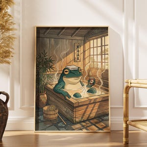 Onsen Frog Art - Etsy