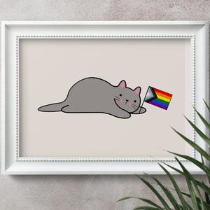 Cartel del gato del orgullo / Regalo LGBTQ / Arte de la pared del orgullo / LGBTQ+ / Arte de la pared queer / Arte del orgullo / Impresión queer / Cartel del orgullo / Cartel LGBTQ