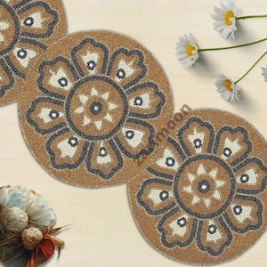 Gold handmade table runner, beaded table runner, gold and white table mat beaded charger 13x36inch