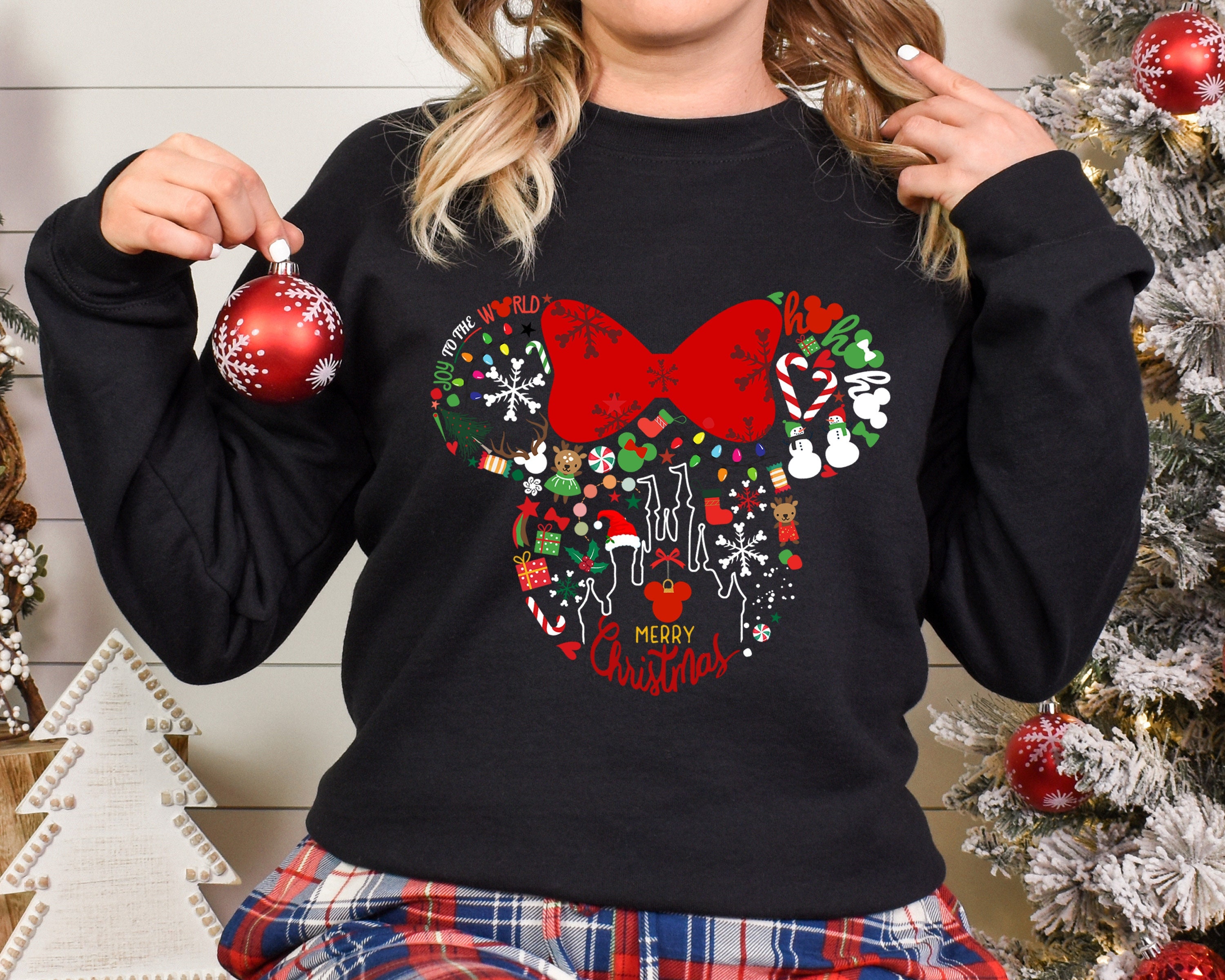 Discover Mickey & Minnie Head Sweatshirt,Christmas Disney Christmas Sweater