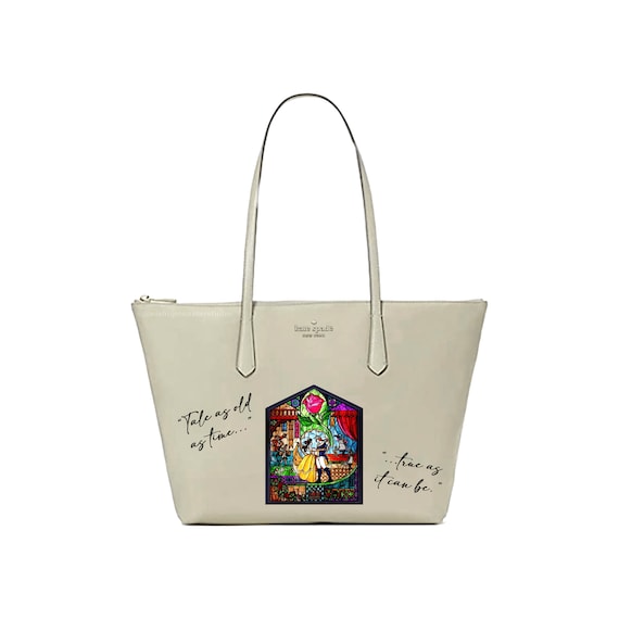 Custom Hand Painted Beauty and the Beast Stained Glass Purse - Custom Kate  Spade Tote Bag