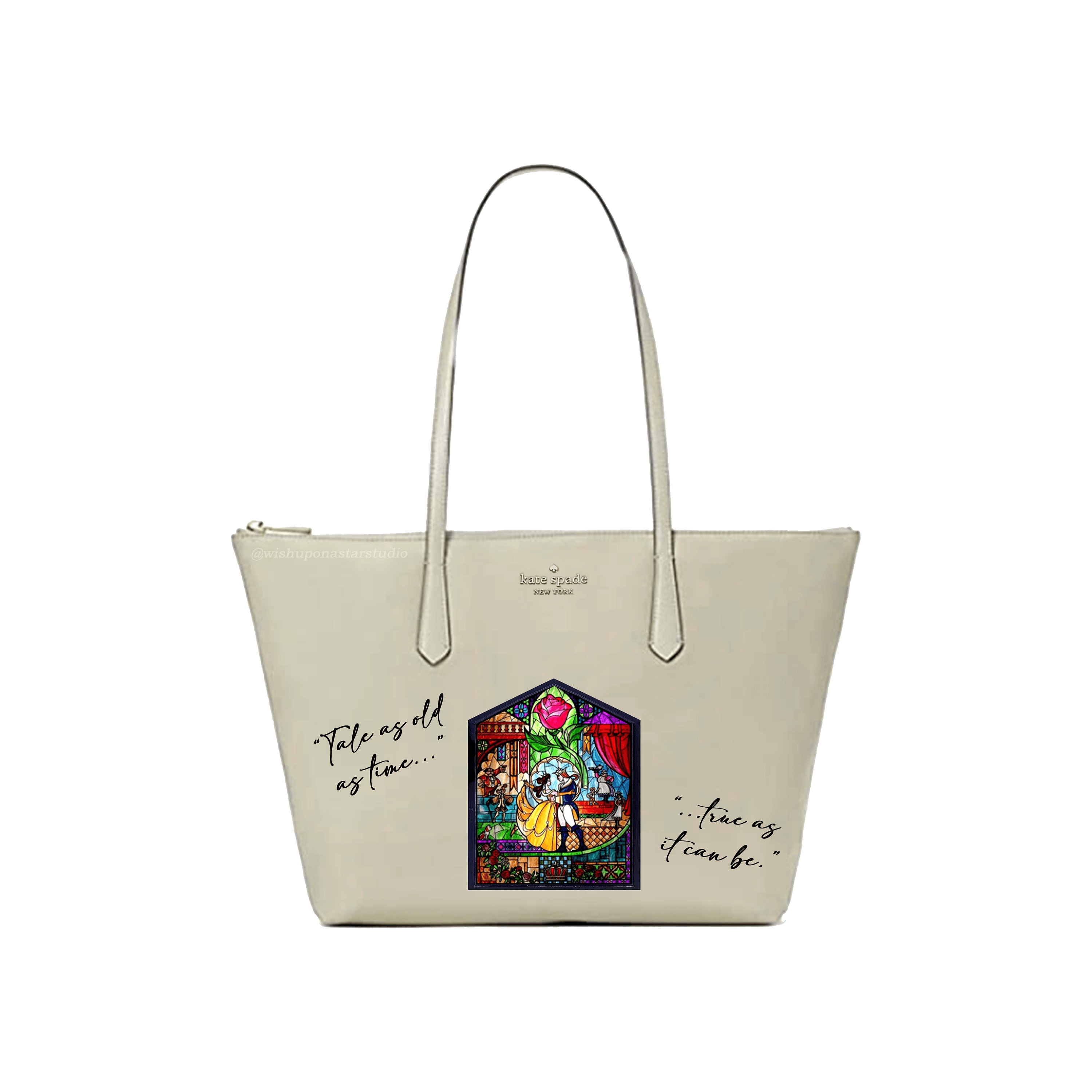 Custom Hand Painted Beauty and the Beast Stained Glass Purse - Custom Kate  Spade Tote Bag