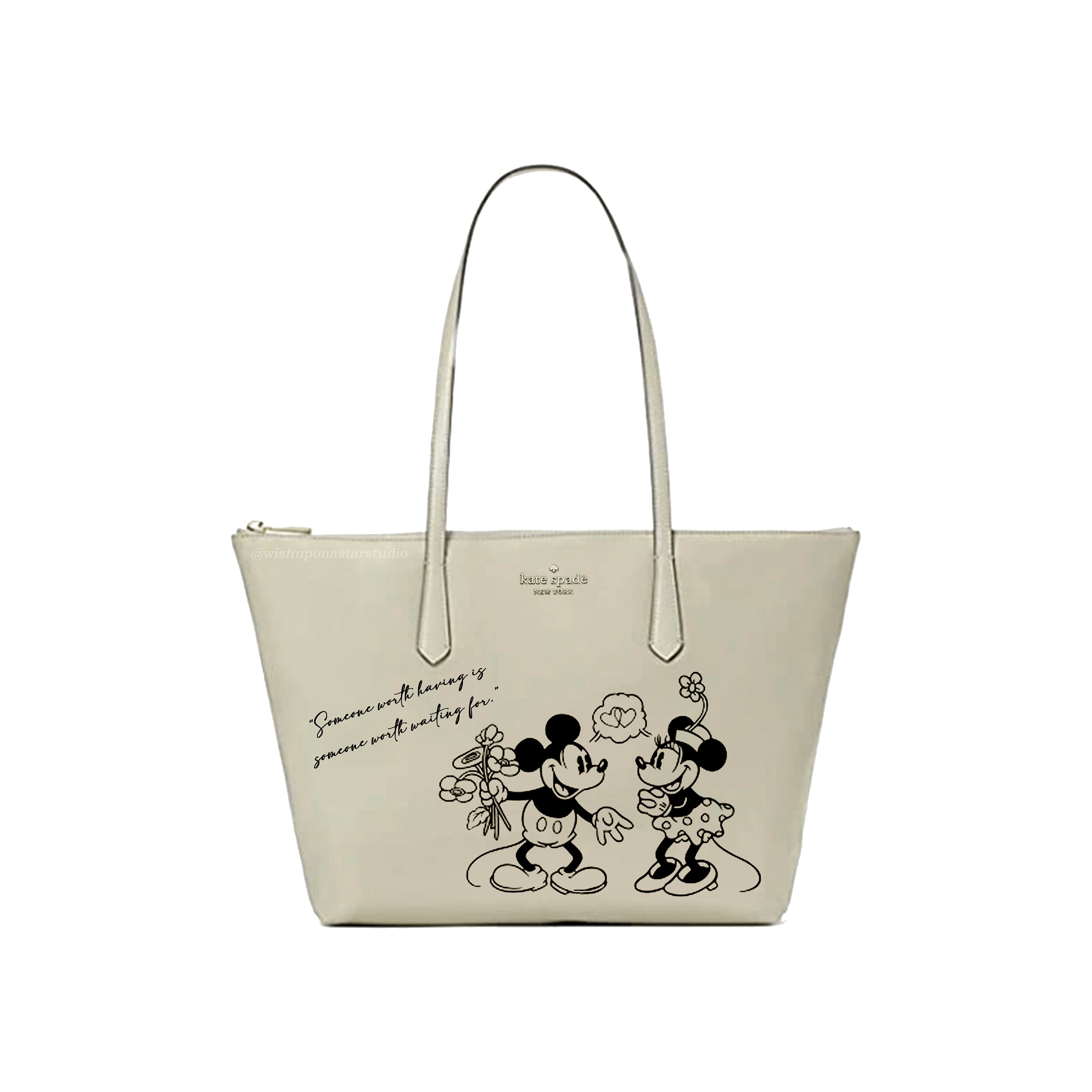 Custom Hand Painted Mickey and Minnie Purse Custom Kate Spade Tote Bag