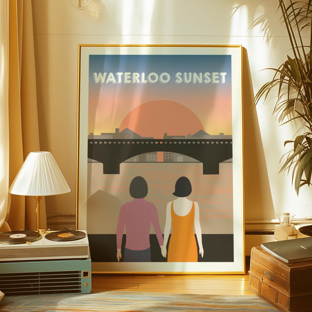 Waterloo Sunset Poster - Song Lyric Art - Indie Band Art - Etsy