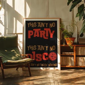 Póster This Ain&#39;t No Party: impresión de la letra de una canción: arte musical independiente