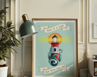 There Is A Light Poster - Indie Band Art -  Song Lyric Print