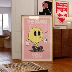 The Music Sounds Better With You Poster - Song Lyric Print - Disco House Music Art