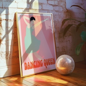 Dancing Queen Poster - Song Lyric Print - Disco Music Art