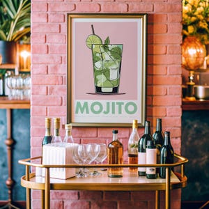 Mojito Cocktail Poster - Küchengetränke - Retro Wohnkultur