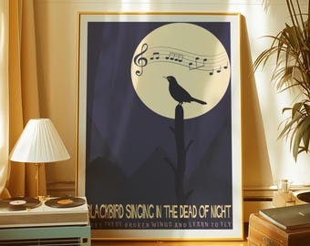 Blackbird Print -  Band Poster - Gallery Wall Art