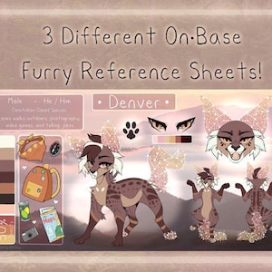 Custom Furry Base Anthro and Feral Reference Sheet Art Commission