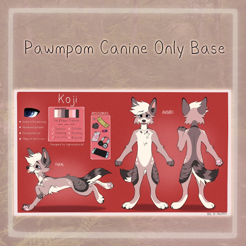 Custom Furry Base Anthro and Feral Reference Sheet Art Commission - Etsy