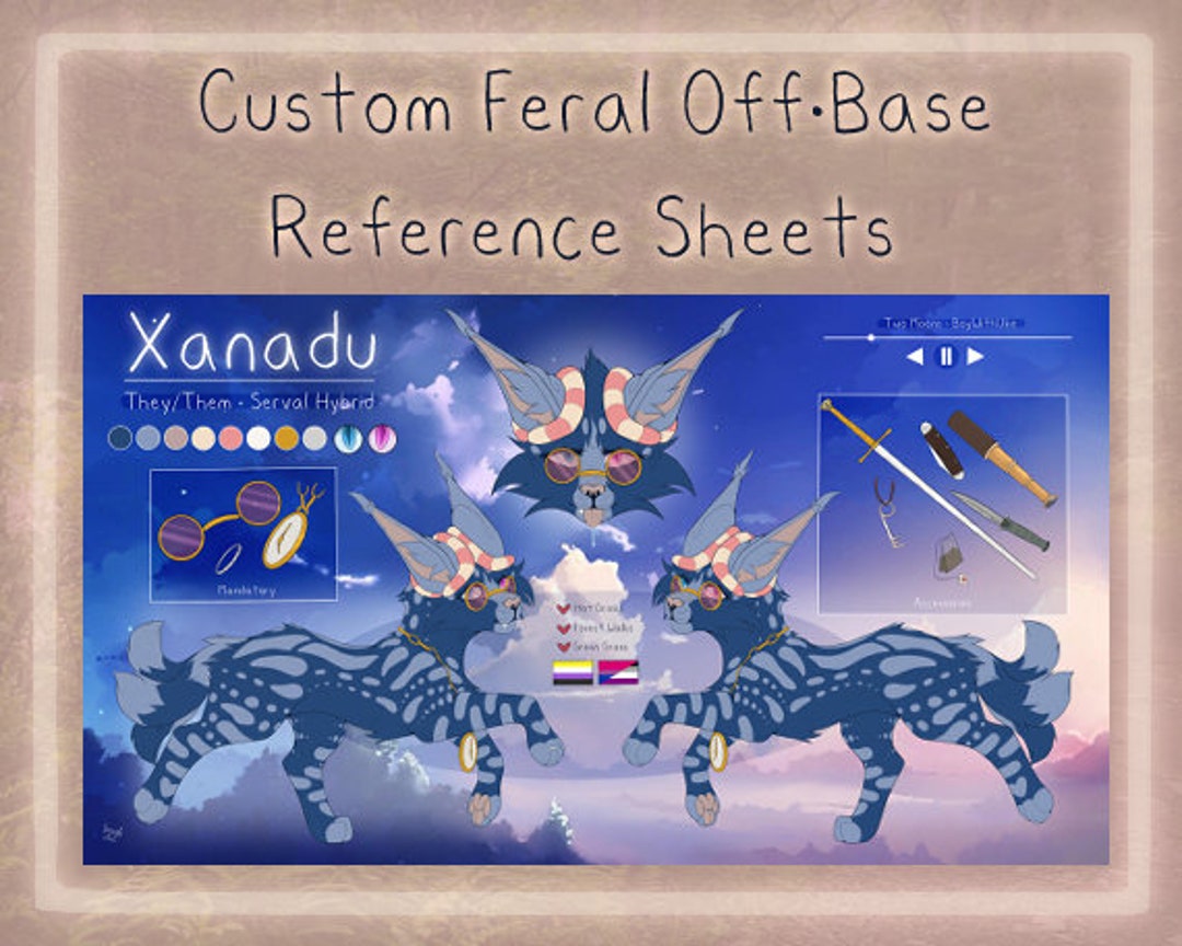 Custom off Base Feral Furry Reference Sheet - Etsy