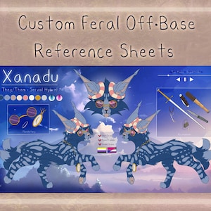 Custom Off Base Feral Furry Reference Sheet