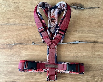 Y-dog harness "Red Blossom"
