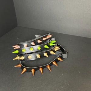 Metallic colored spiked choker