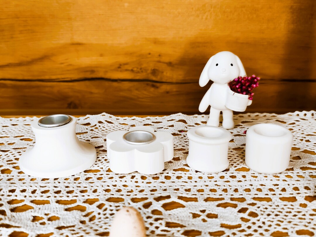 Plain White Candle Holders Etsy