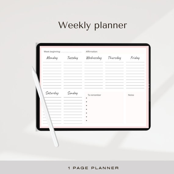 weekly-planner-printable-to-do-list-diary-planner-insert-etsy