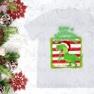 RAWRsome クリスマス 恐竜 キュート 楽しい クール ユース 半袖 T シャツ