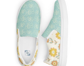 Zapatos de lona sin cordones de mujer Honeybee and Floral