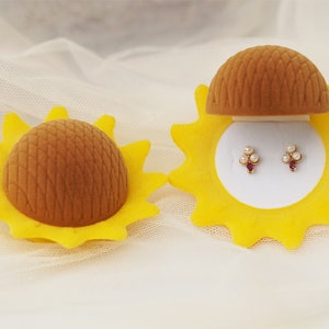 Sunflower Ring Box, Kawaii Jewelry Box, Cartoon Jewelry Box