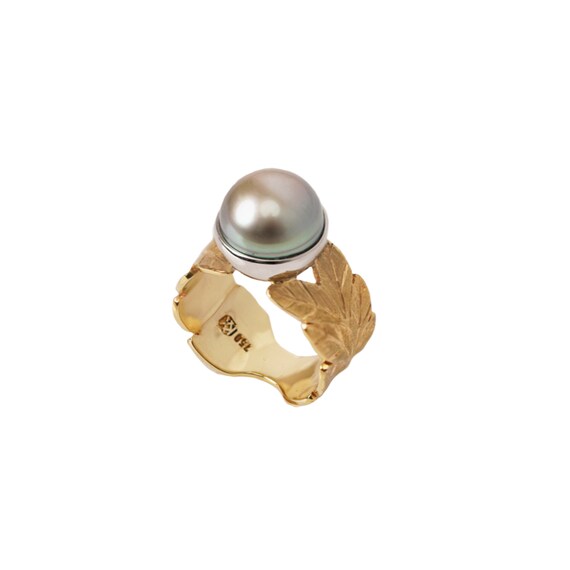 Vintage 18k Gold Handmade Genuine Tahitian Pearl … - image 6