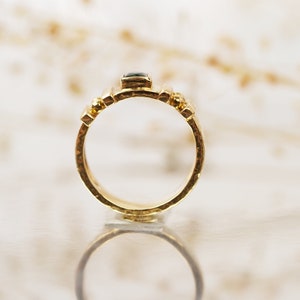 18k Green Tourmaline Gold Ring, 1980s Handmade Vintage Ring, Gold Present for Her image 7