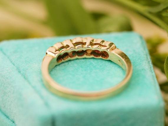 18k Solid Gold Multi Gemstone Ring, Diamond Ruby … - image 7